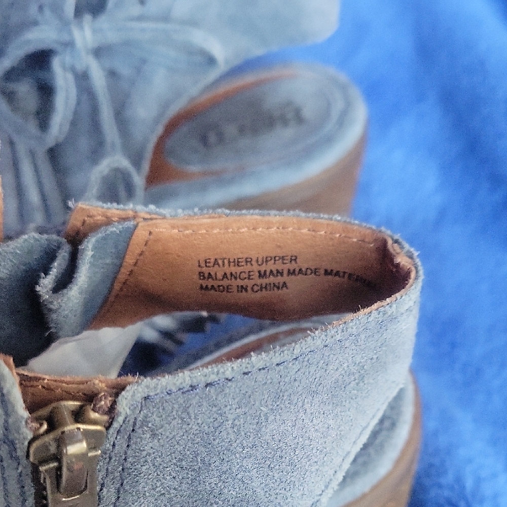 Born Blue Suede Ankle Booties - Picture 6 of 11